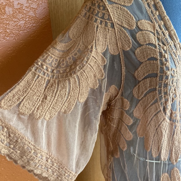 Rebellion Again Embroidered Mesh Duster Kimono - Picture 6 of 13